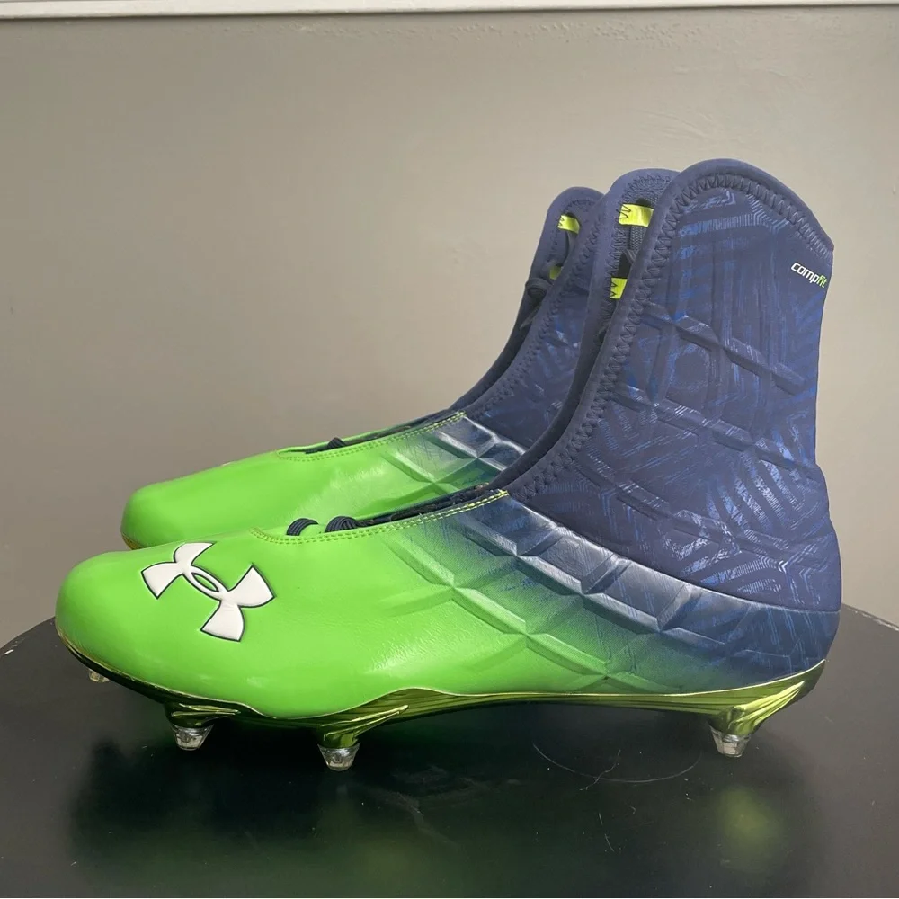Under Armour Team Highlight MC Men US 15 Blue Green Cleats 1237036-414 NEW - Picture 5 of 11